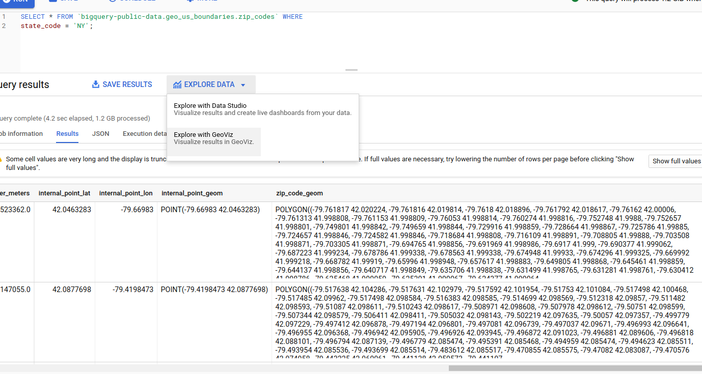 BigQuery UI